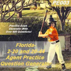 Florida: 2-20 and 20-44 Agent Practice Question Generator (PE003)